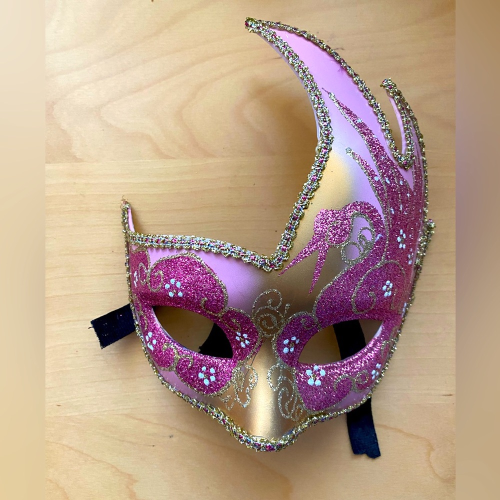 Gold and Pink Mask with strap